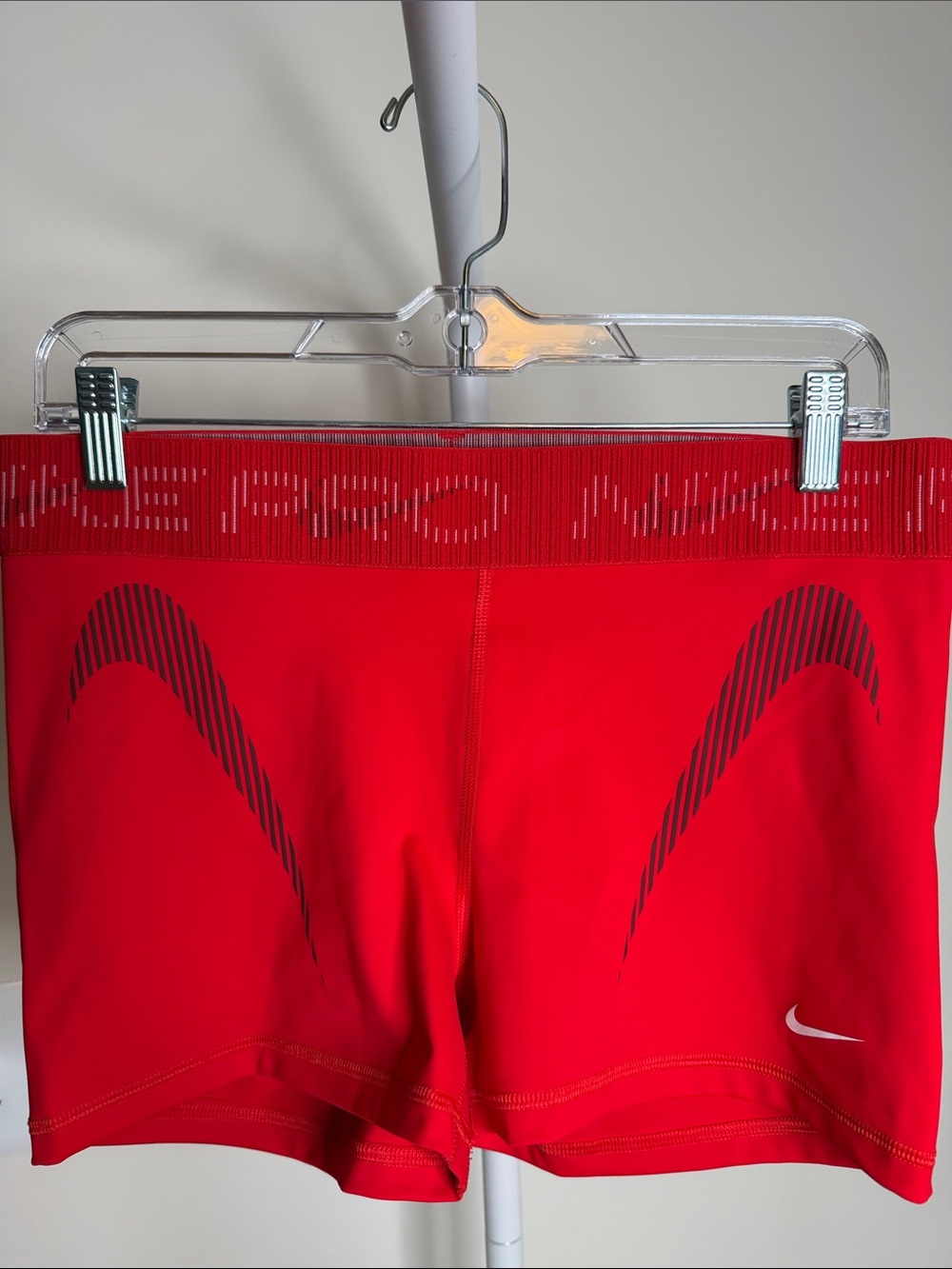 Women’s Red Athletic Compression Shorts